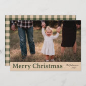 コージークリスマスファームハウスファミリークリスマスカード シーズンカード (正面/裏面)