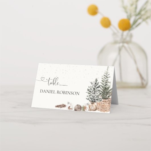 コージークリスマスフォールディング座席表 プレイスカード (正面)