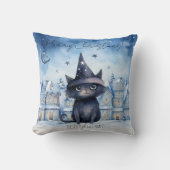 コージークリスマスブラックキャットウィンターホリデーデコール クッション (正面)