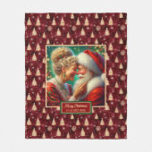 コージークリスマスブランケットブルゴーニュ金ゴールドホリデーデコール フリースブランケット (正面)