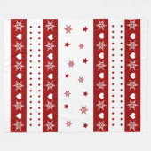 コージークリスマスブランケット – スターと雪のデザイン フリースブランケット (正面(横))