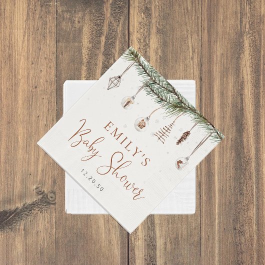 コージークリスマスベビーシャワーパーティーナプキン スタンダードカクテルナプキン