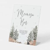 コージークリスマスベビーシャワーモモモザバーサイン 台座サイン (正面)