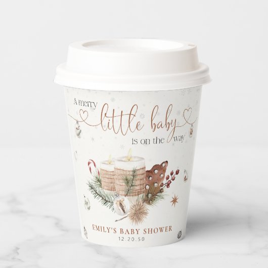 コージークリスマスベビーシャワー紙カップ 紙コップ (正面)