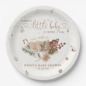 コージークリスマスベビーシャワー紙プレート ペーパープレート (正面)
