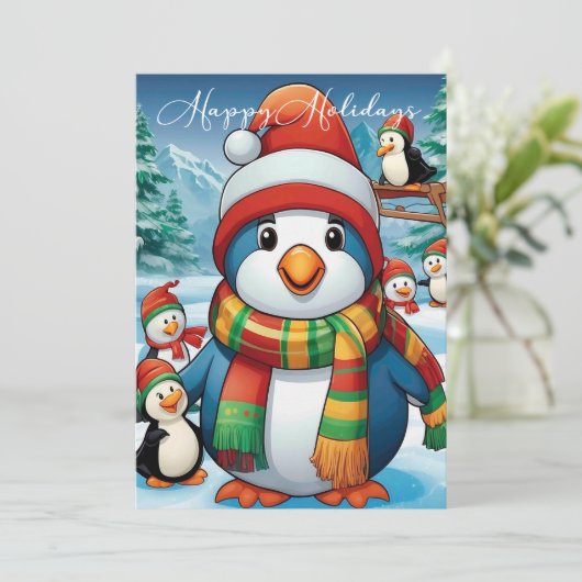 コージークリスマスペンギンフェスティバルスカーフ シーズンカード (スタンド正面)