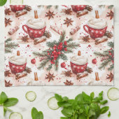 コージークリスマスホットココア キッチンタオル (折り畳み)