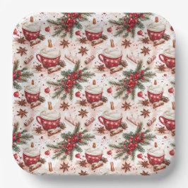 コージークリスマスホットココア ペーパープレート