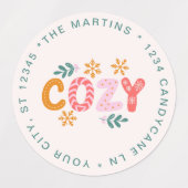 コージークリスマスホリデイ差出人住所 ラベル (デザイン1)