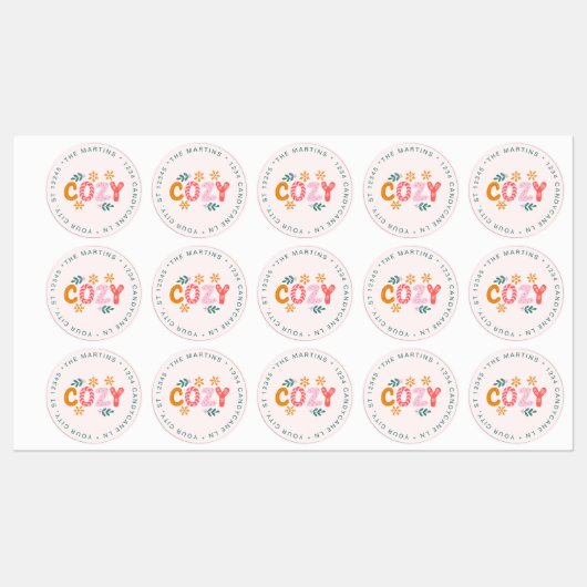 コージークリスマスホリデイ差出人住所 ラベル (シート)