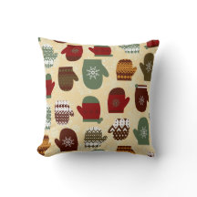 コージークリスマスホリデーウィンターミッテン装飾用クッション