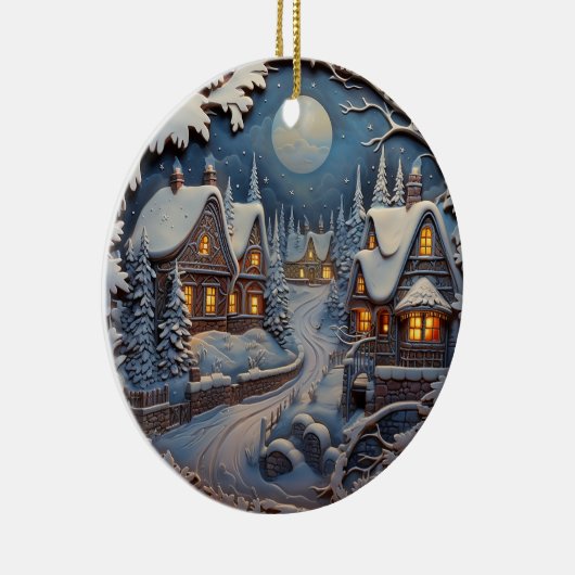 コージークリスマスヴィレッジ セラミックオーナメント (右)