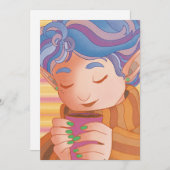 コージークリスマス小妖精や小人 シーズンカード (正面/裏面)