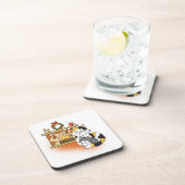 コージークリスマス暖炉のお母さん猫と子猫 コースター (右側)