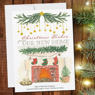 コージークリスマス暖炉ニューホームホリデームービング 案内状