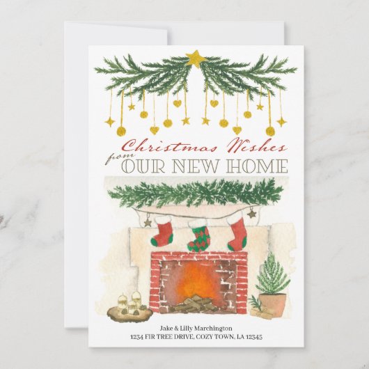 コージークリスマス暖炉ニューホームホリデームービング 案内状 (正面)