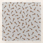 コージークリスマス&スパイスクローブ ガラスコースター (正面)