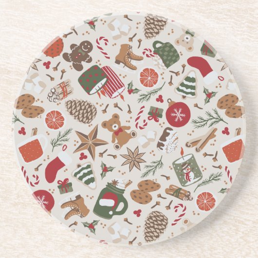 コージークリスマス&スパイス コースター (正面)