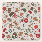 コージークリスマス&スパイス スクエアペーパーコースター (正面)