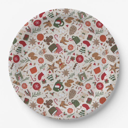 コージークリスマス&スパイス ペーパープレート (正面)