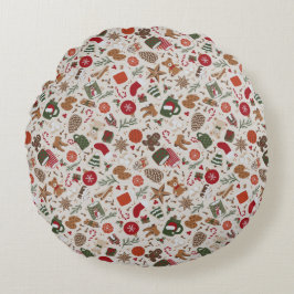 コージークリスマス&スパイス ラウンドクッション