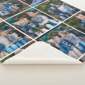 コージーグレーバッファロープレイドホリデーフォトコラージュ シェルパブランケット (3/4)