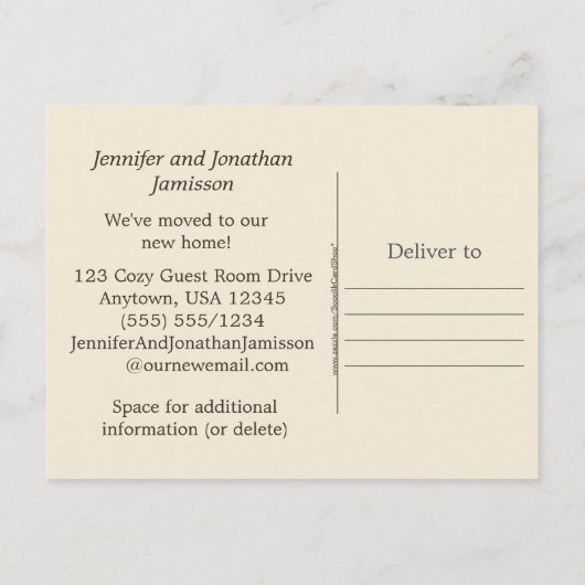 コージーゲストルーム新しいアドレスのお知らせ 案内ポストカード (裏面)