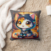 コージーゲーマーキャットインフード付きスウェットシャツ クッション (ブランケット)