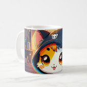 コージーゲーマーキャットインフード付きスウェットシャツ コーヒーマグカップ (正面左)