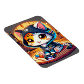 コージーゲーマーキャットインフード付きスウェットシャツ マグネット (右側)