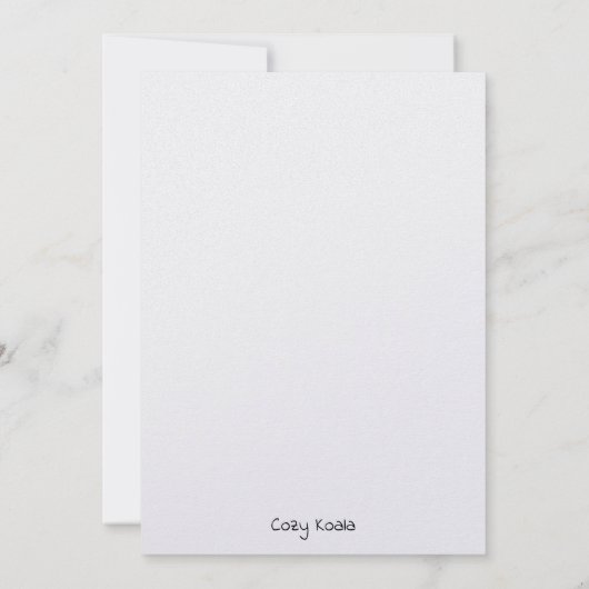 コージーコアラ空白のの招待とアナウンスメントカード 招待状 (裏面)