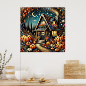 コージーコテージウィズフェスティバルカボチャ ポスター (キッチン)