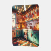 コージーコテージキッチュレトロクリスマスパーソナライズされた メタルオーナメント (正面左)