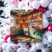 コージーコテージキッチュレトロクリスマスパーソナライズされた メタルオーナメント