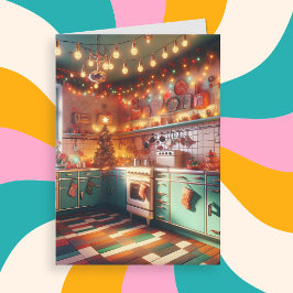 コージーコテージキッチュレトロクリスマス カード