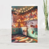 コージーコテージキッチュレトロクリスマス カード (正面)