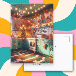 コージーコテージキッチュレトロクリスマス ポストカード