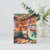 コージーコテージキッチュレトロクリスマス ポストカード (スタンド正面)