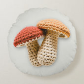 コージーコテージコアクロチェットマッシュルームフェアリーガーデン ラウンドクッション (正面)