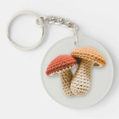コージーコテージコアクロチェットマッシュルームモノグラム名 キーホルダー (正面)