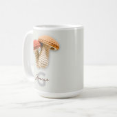 コージーコテージコアクロチェットマッシュルームモノグラム名 コーヒーマグカップ (正面左)