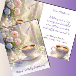 コージーコテージコーヒー&ワイルドフラワーズ誕生日 カード