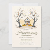 コージーコテージ引っ越し祝いパーティーディナーパーティー 招待状 (正面)