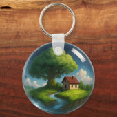 コージーコテージ自然キーチェーン – ツリー&リバー キーホルダー (正面)