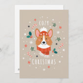 コージーコーギ – クリスマス暖かさ シーズンカード (正面/裏面)