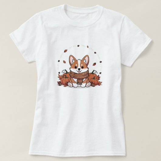 コージーコーギ | ホワイトのみ Tシャツ (デザイン正面)