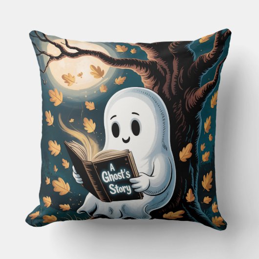 コージーゴーストコア秋デコールアクセント不気味かわいい クッション (正面)