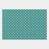 コージーサンゴティール(緑がかった色)混合クリスマスパターン ラッピングペーパーシート (正面3)