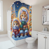 「コージージンジャーキッチンの初めてのクリスマス」 シャワーカーテン (インサイチュ)