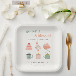 コージースカンジウィンターエッセンシャル季節のごあいさつ ペーパープレート